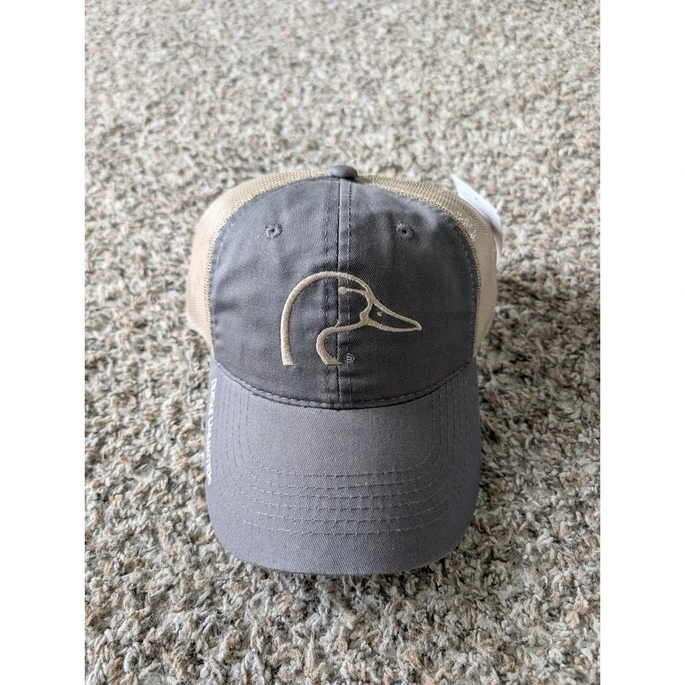 Ducks Unlimited Hat Cap Strap Back One Size Tan Brown Mesh Trucker Mens NWT
